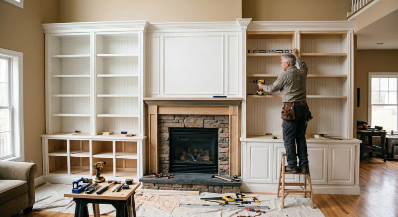 Fireplace Shelves Installation in Raleigh, NC