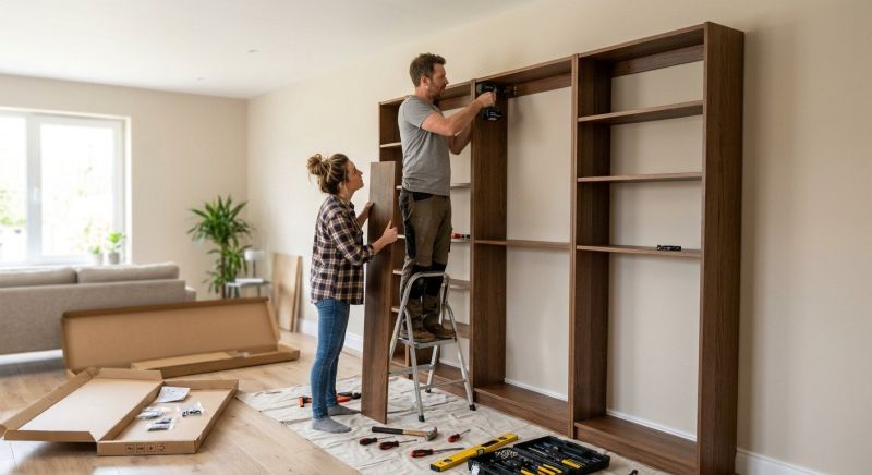 Custom Bookcase Installation in Greensboro, NC