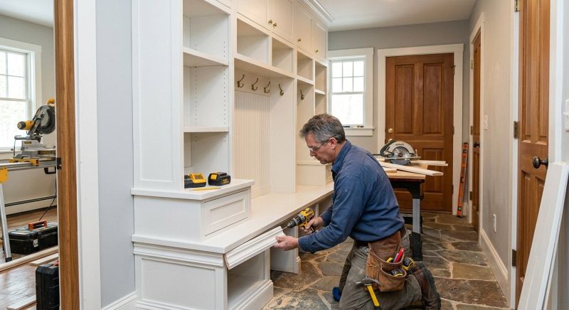 Mudroom Shelving Installation in Annapolis, MD